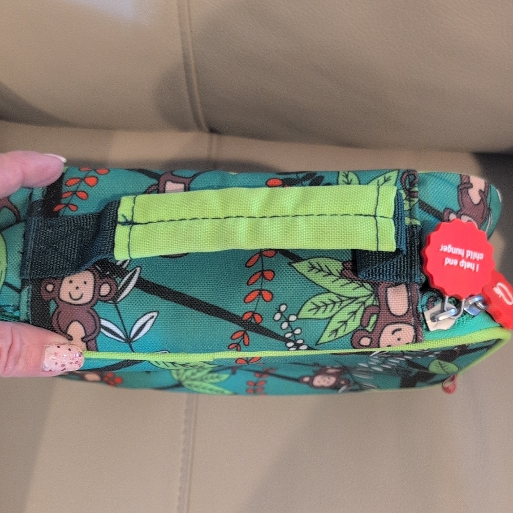 Cheeky kids Green Monkey Print Lunch Box - Picture 3 of 7